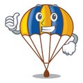 Thumbs up parachute isolated with in the cartoons Royalty Free Stock Photo