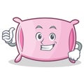 Thumbs up pillow character cartoon style Royalty Free Stock Photo