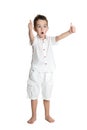 Thumbs up! Portrait of happy joyful beautiful little boy Royalty Free Stock Photo