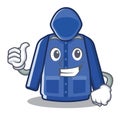 Thumbs up raincoat isolated with in the mascot Royalty Free Stock Photo