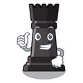 Thumbs up rook chess isolated in the mascot