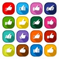 Thumbs up, set colored buttons Royalty Free Stock Photo