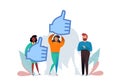Thumbs up sign. Likes and positive feedback concept. Social network likes, approval Royalty Free Stock Photo