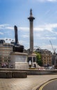 Thumbs up statue in front of Nelson Column in Trafalgar Square, London, UK Royalty Free Stock Photo