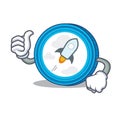 Thumbs up stellar coin character cartoon