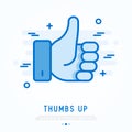 Thumbs up thin line icon