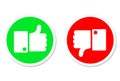 Thumbs up and thumbs down, like and dislike buttons, stock vector illustration