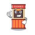 Thumbs up ticket booth in the cartoon shape