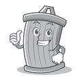 Thumbs up trash character cartoon style