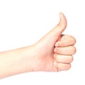 Thumbs up on white background Royalty Free Stock Photo