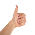 Thumbs up white background clipping path Royalty Free Stock Photo