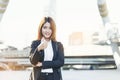 Thumbs up woman's hand satisfaction job with positive happy good sign. Close up businesswoman hands Positive idea