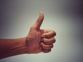 Thumbs on white background vignette-style vintage conceptual very good excellent successful