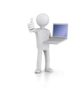 Thumbsup with Laptop Royalty Free Stock Photo