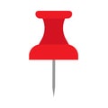 Thumbtack red symbol flat equipment agenda organizer. Vector push pin paper Royalty Free Stock Photo