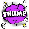 thump Comic bright template with speech bubbles on colorful frames