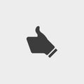 Thump up icon in a flat design in black color. Vector illustration eps10 Royalty Free Stock Photo