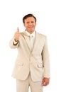 Thumps up showing male business person Royalty Free Stock Photo