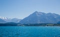 Thun lake and alps mountain in Switzerland Royalty Free Stock Photo