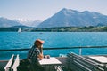 Thun lake and cruise ship in Switzerland