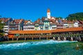 Thun, Switzerland, September 22, 2022: Untere Schleuse covered b