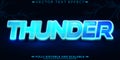 Thunder anime text effect, editable manga and electric text style Royalty Free Stock Photo