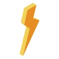 Thunder arrow icon, isometric style