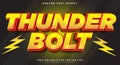 Thunder Bolt editable text effect Template Royalty Free Stock Photo