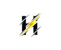 Thunder Flash H Letter Logo Icon. Royalty Free Stock Photo