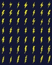Thunder and bolt lighting flash icons Royalty Free Stock Photo