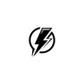 Thunder and Bolt Lighting Flash Icons Set. Flat Style.