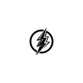 Thunder and Bolt Lighting Flash Icons Set. Flat Style.