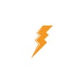 Thunder and Bolt Lighting Flash Icons Set. Flat Style on Dark Background. Vector - Vector. Royalty Free Stock Photo