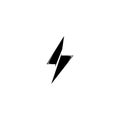 Thunder and Bolt Lighting Flash Icons Set. Flat Style on Dark Background. Vector - Vector. Royalty Free Stock Photo