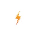 Thunder and Bolt Lighting Flash Icons Set. Flat Style on Dark Background. Vector - Vector. Royalty Free Stock Photo