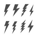 Thunder and Bolt Lighting Flash Icons Set Royalty Free Stock Photo