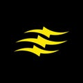 Thunder bolt rows in line symbol decoration logo vector Royalty Free Stock Photo