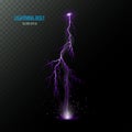 Purple Vertical Electrical Lightning Bolt