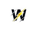 Thunder Flash W Letter Logo Icon. Royalty Free Stock Photo