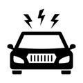 Thunder with carm Automated  glyph vector icon which can easily modify or edit Royalty Free Stock Photo