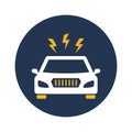Thunder with carm Automated Isolated Vector icon that can be easily modified or edited