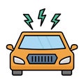 Thunder with carm Automated Isolated Vector icon that can be easily modified or edited