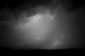 A thunder in a cloudy and dark rainy day, view from the top of `Picoto` Mountain, Braga. Royalty Free Stock Photo