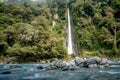 Thunder Creeck Waterfall in New Zealand Royalty Free Stock Photo