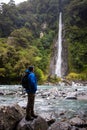 Thunder Creek Falls, Haast Highway, New Zealand Royalty Free Stock Photo