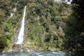 Thunder Creek Falls on Haast Pass New Zealand Royalty Free Stock Photo