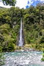 Thunder Falls on the western side of New Zealand\'s South Island Royalty Free Stock Photo