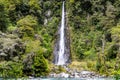 Thunder Falls on the western side of New Zealand\'s South Island Royalty Free Stock Photo