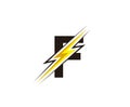 Thunder Flash F Letter Electrical Logo Icon.