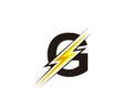 Thunder Flash G Letter Electrical Logo Icon.